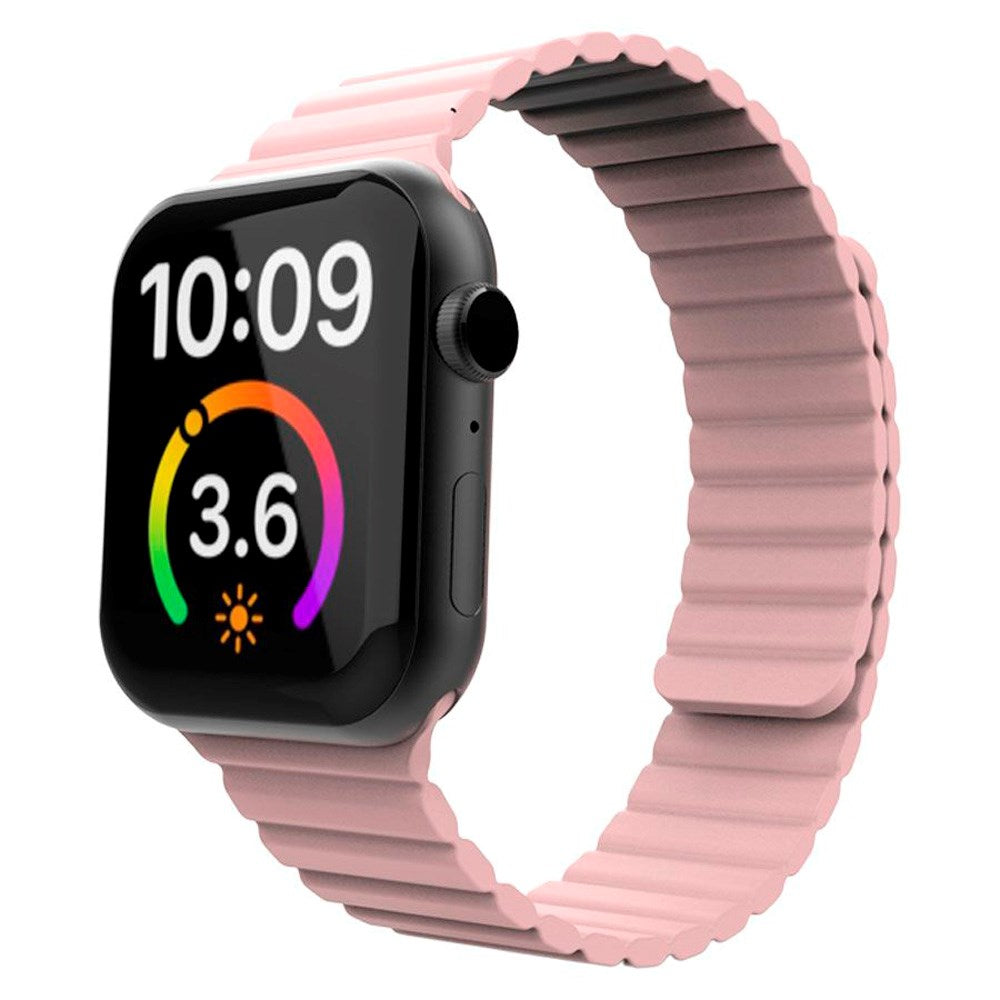 Lippa Apple Watch (38/40/SE/41/42mm) Magnetisk Silikonrem - Rosa