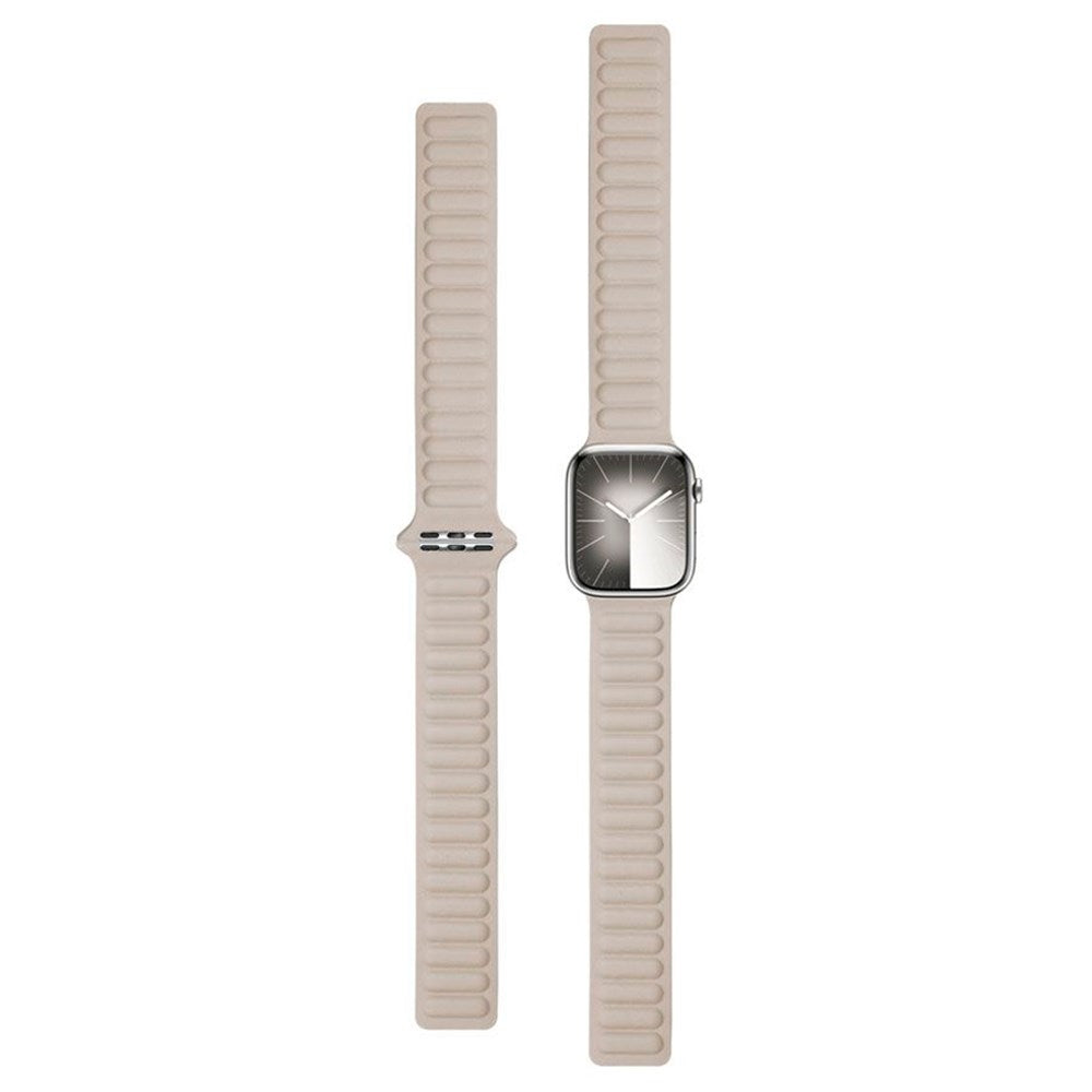 Lippa Apple Watch (42/44/SE/45/46/49mm) Magnetisk Läderrem - Beige