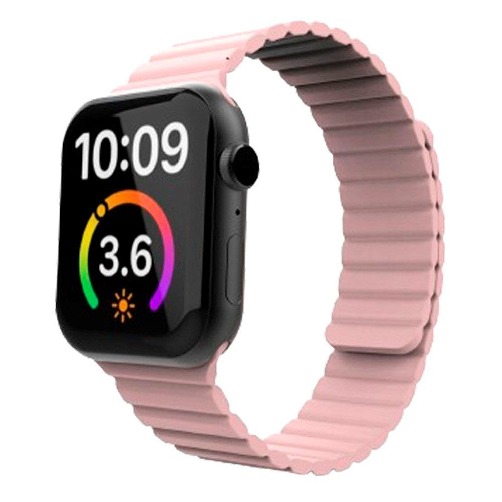 Lippa Apple Watch (42/44/SE/45/46/49mm) Magnetisk Silikonrem - Rosa