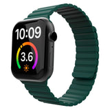 Lippa Apple Watch (42/44/SE/45/46/49mm) Magnetisk Silikonrem - Mörkgrön