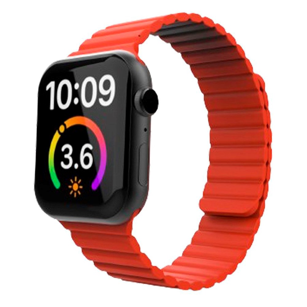 Lippa Apple Watch (42/44/SE/45/46/49mm) Magnetisk Silikonrem - Röd