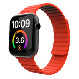 Lippa Apple Watch (42/44/SE/45/46/49mm) Magnetisk Silikonrem - Röd