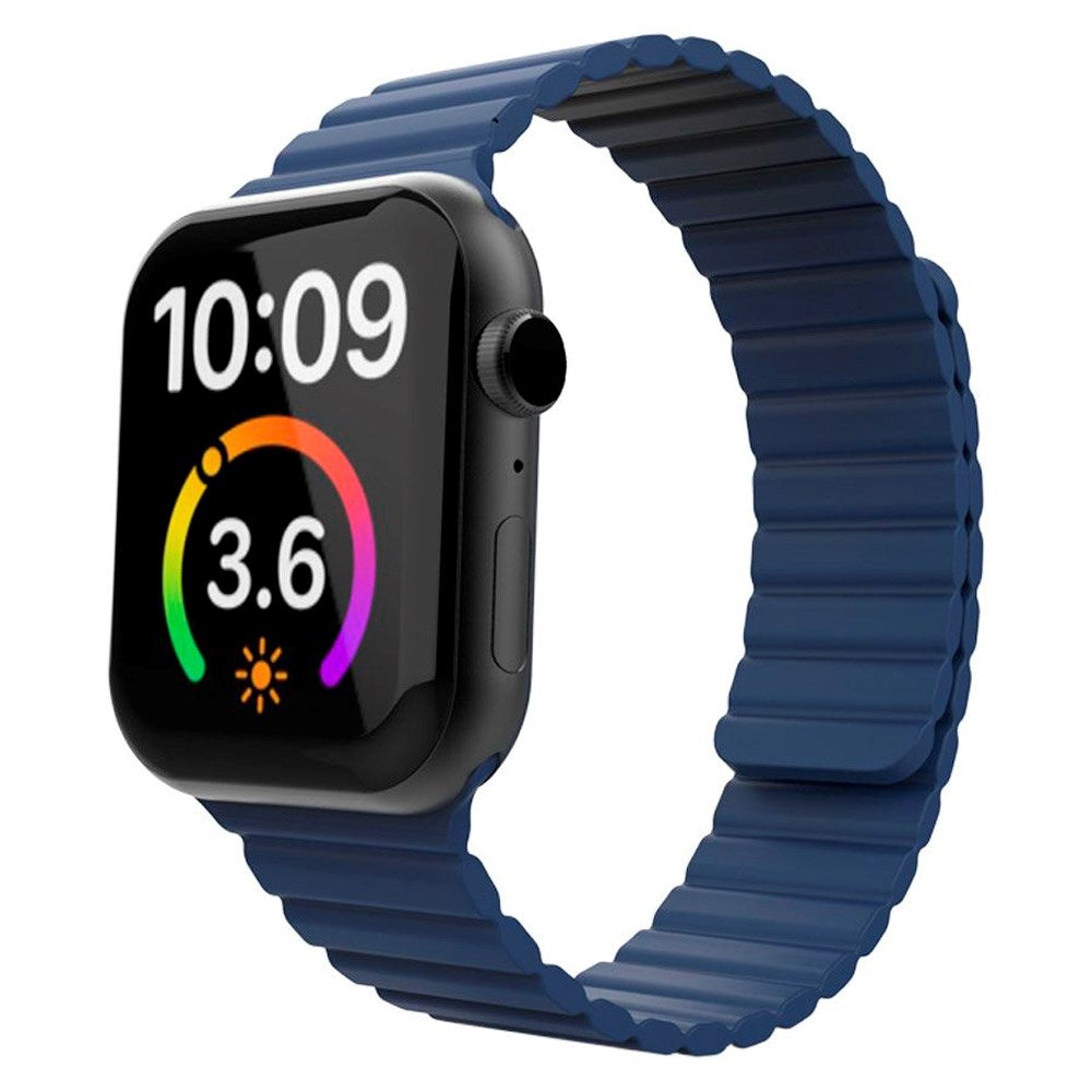 Lippa Apple Watch (42/44/SE/45/46/49mm) Magnetisk Silikonrem - Mörkblå