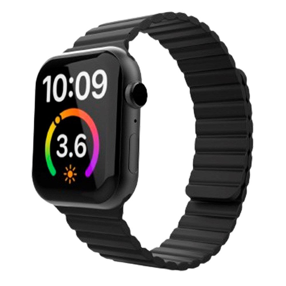 Lippa Apple Watch (42/44/SE/45/46/49mm) Magnetisk Silikonrem - Svart