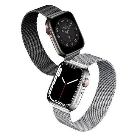 Lippa Apple Watch (42/44/SE/45/46/49mm) Magnetisk Rem i Rostfritt Stål - Svart