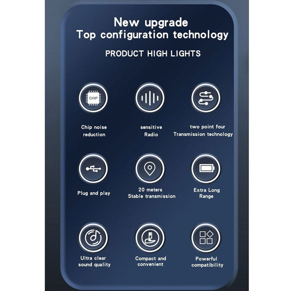 Lippa Trådlöst Mikrofonset med Lightning - 2 st. - Svart