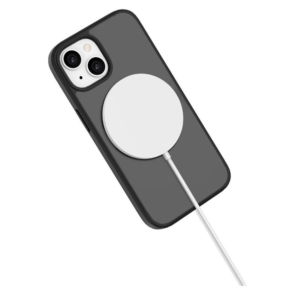 iPhone 15 Lippa Hybrid Plast Skal med 360 Graders Roterande Kickstand - MagSafe Kompatibelt - Matt / Svart