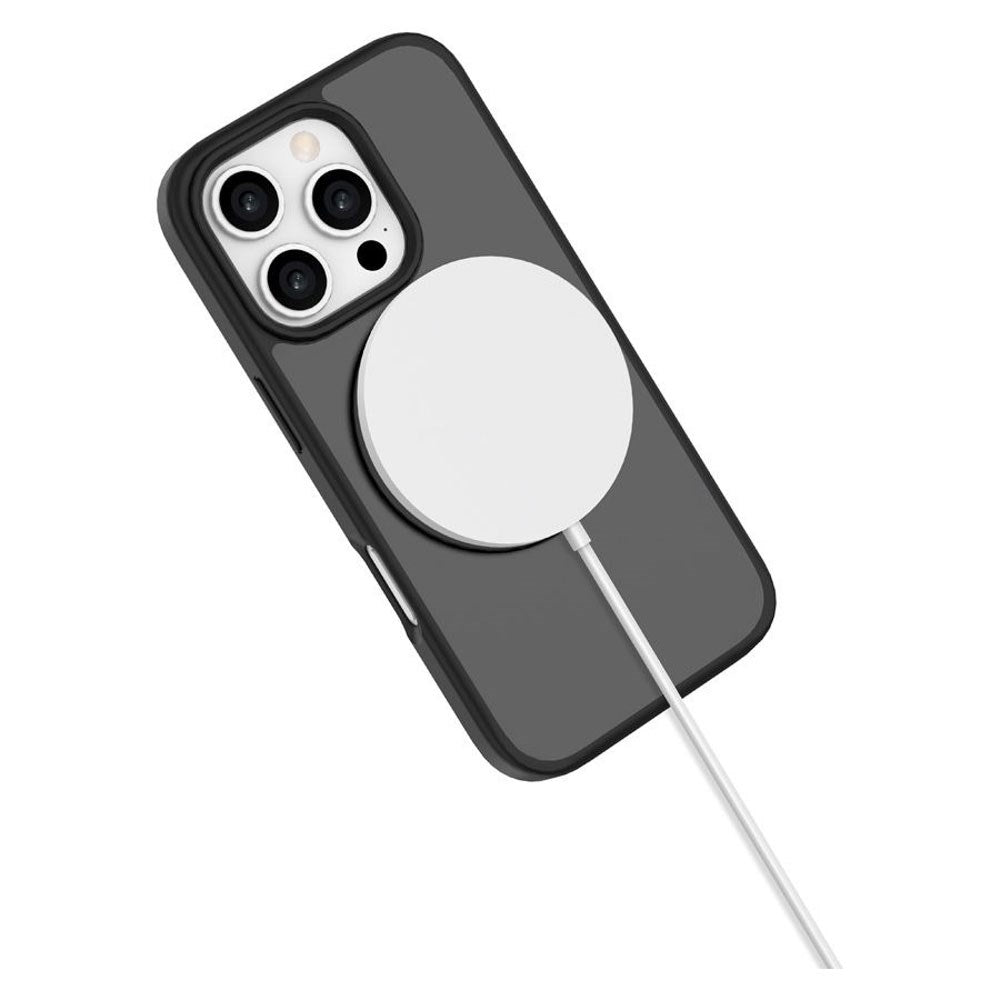 iPhone 16 Pro Lippa Hybrid Plast Skal med 360 Graders Roterande Kickstand - MagSafe Kompatibelt - Matt / Svart