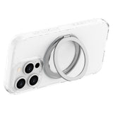 iPhone 16 Pro Lippa Hybrid Plast Skal med 360 Graders Roterande Kickstand - MagSafe Kompatibelt - Genomskinlig / Silver