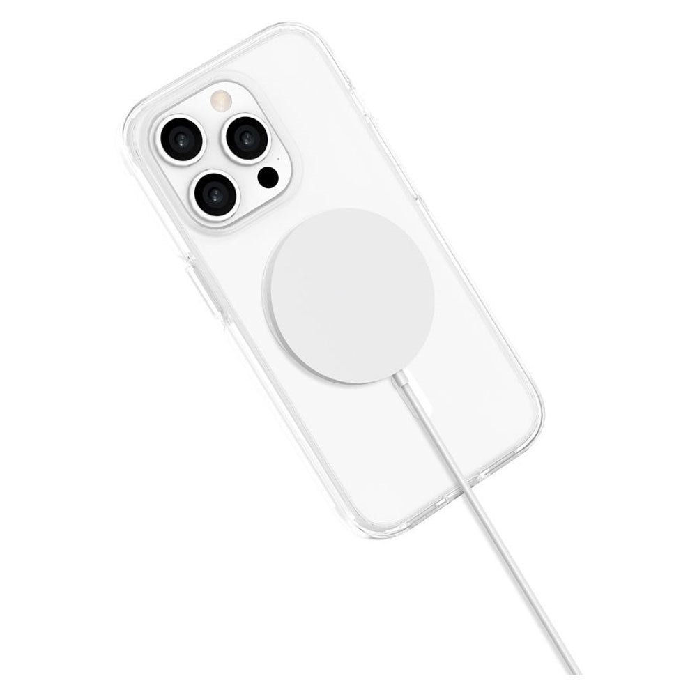 iPhone 15 Pro Lippa Hybrid Plast Skal - MagSafe Kompatibelt - Genomskinlig / Vit
