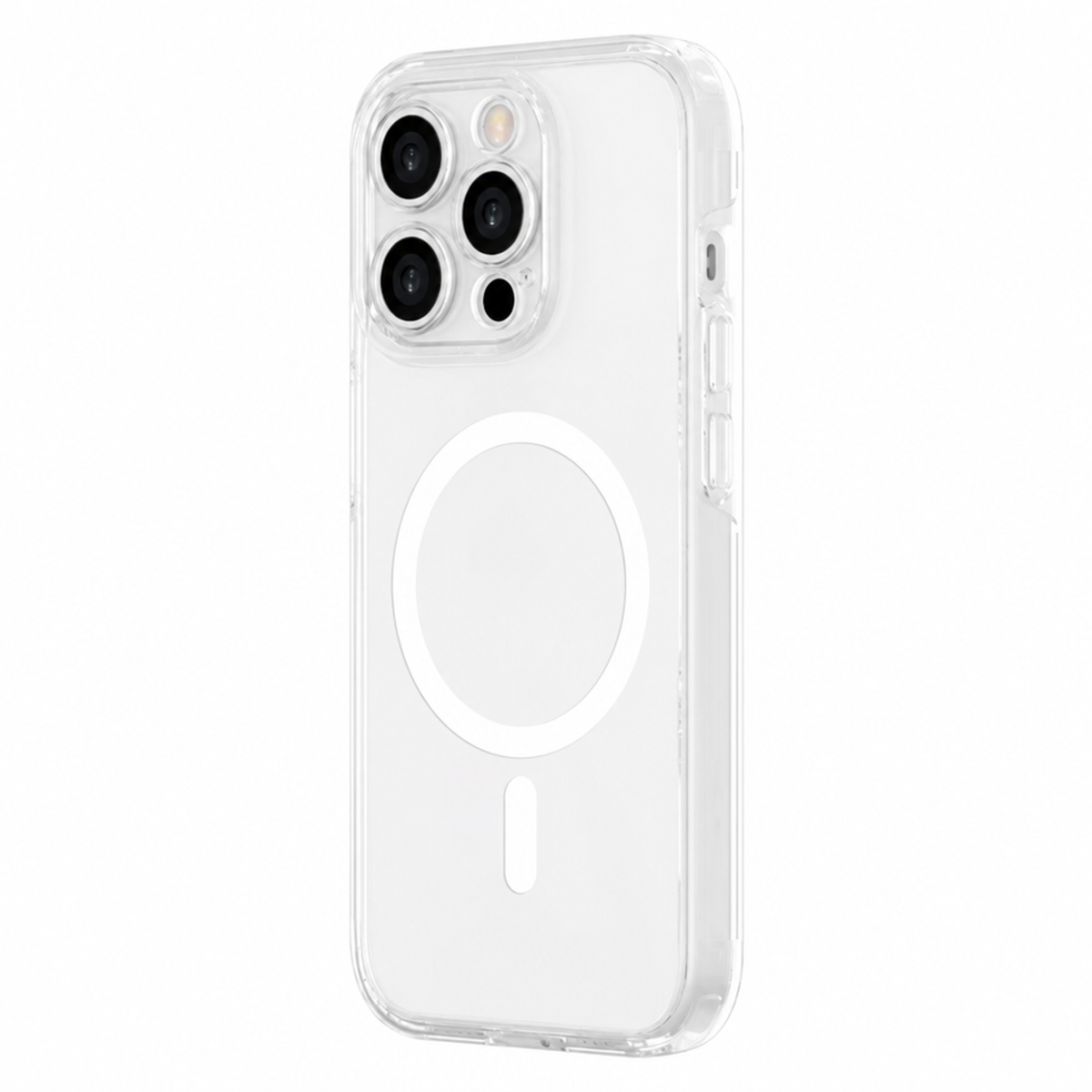 iPhone 15 Pro Lippa Hybrid Plast Skal - MagSafe Kompatibelt - Genomskinlig / Vit