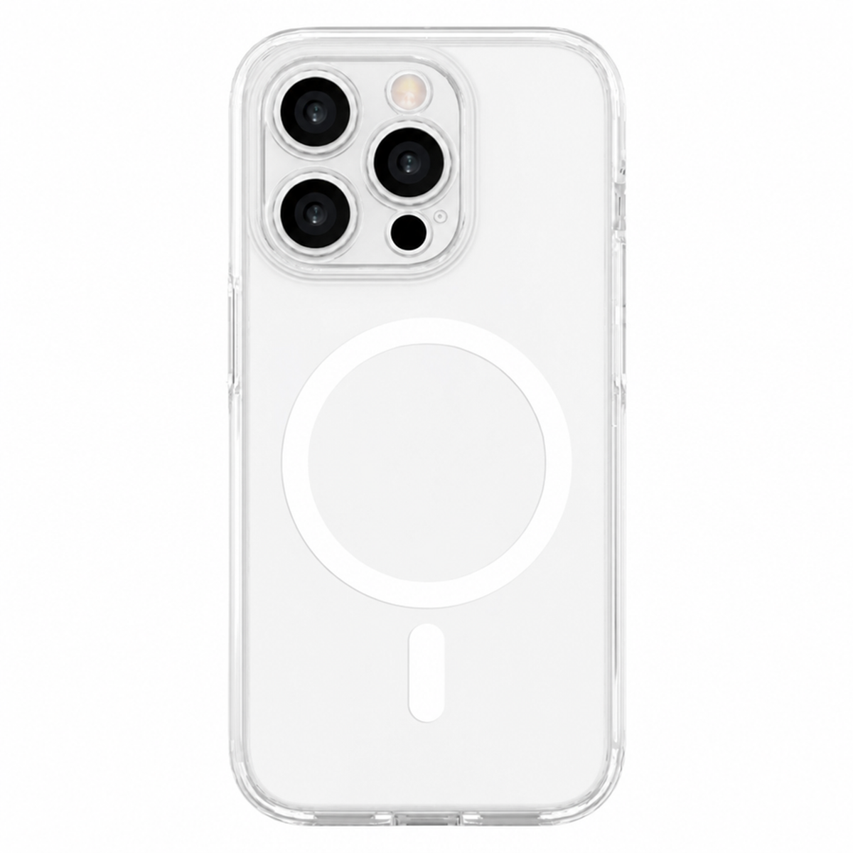 iPhone 15 Pro Lippa Hybrid Plast Skal - MagSafe Kompatibelt - Genomskinlig / Vit