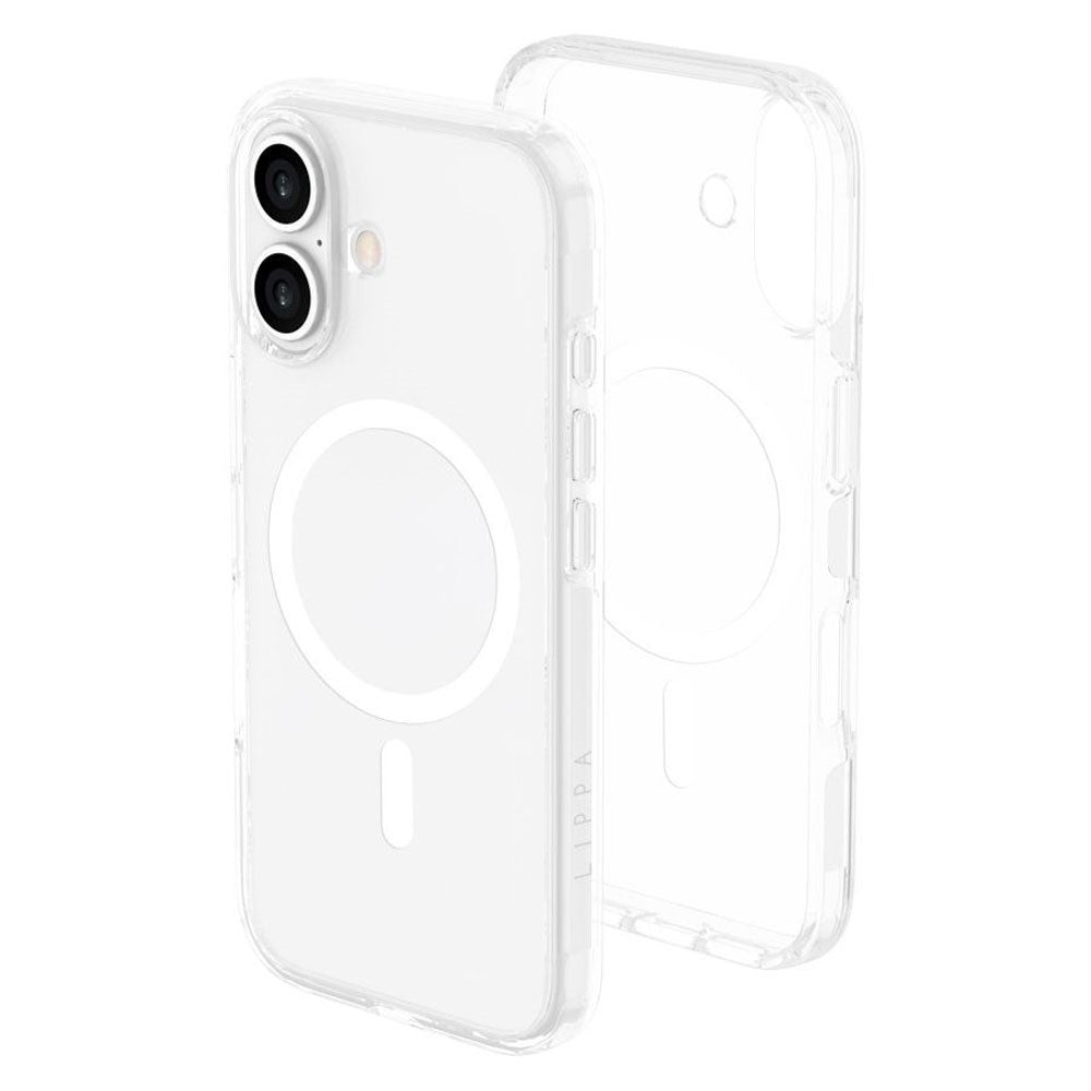 iPhone 16 Lippa Hybrid Plast Skal - MagSafe Kompatibelt - Genomskinlig / Vit