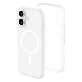 iPhone 16 Lippa Hybrid Plast Skal - MagSafe Kompatibelt - Genomskinlig / Vit