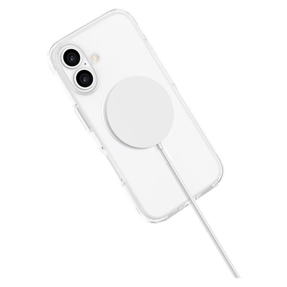 iPhone 16 Lippa Hybrid Plast Skal - MagSafe Kompatibelt - Genomskinlig / Vit