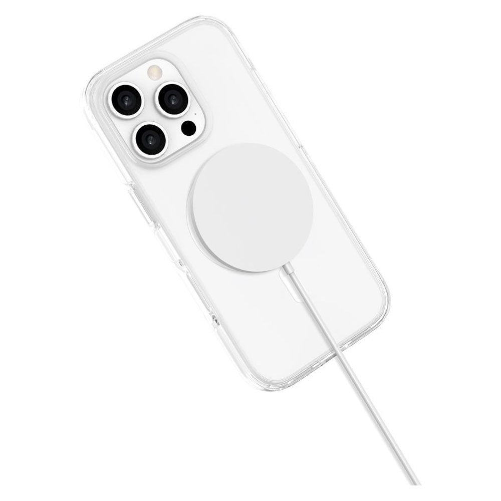 iPhone 16 Pro Lippa Hybrid Plast Skal - MagSafe Kompatibelt - Genomskinlig / Vit