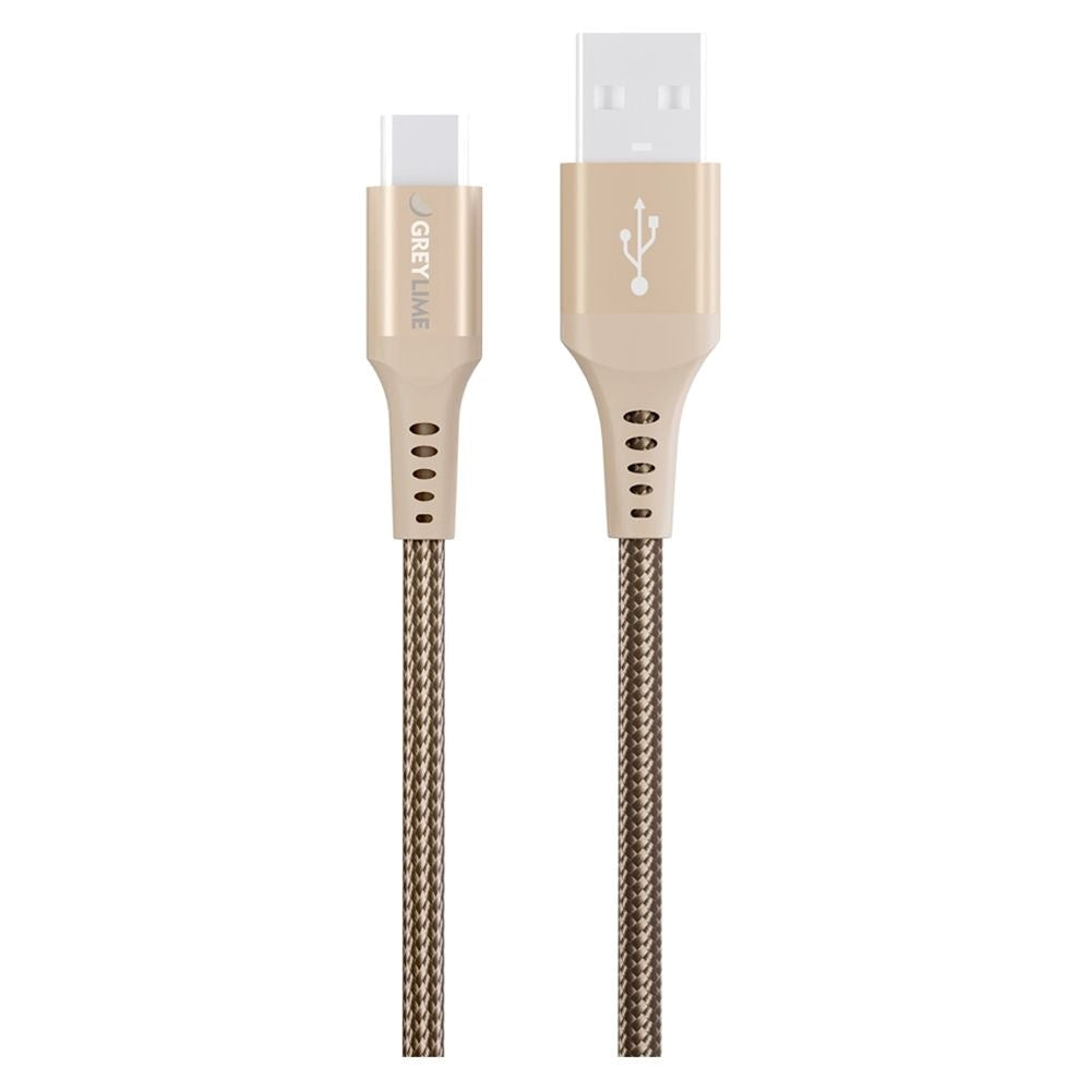 GreyLime 15W Flätade USB-A till USB-C Cable 3 m. - Beige