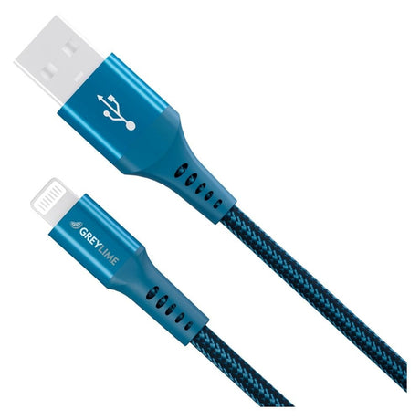 GreyLime 12W Flätade USB-A till Lightning Cable 50 cm - Blå