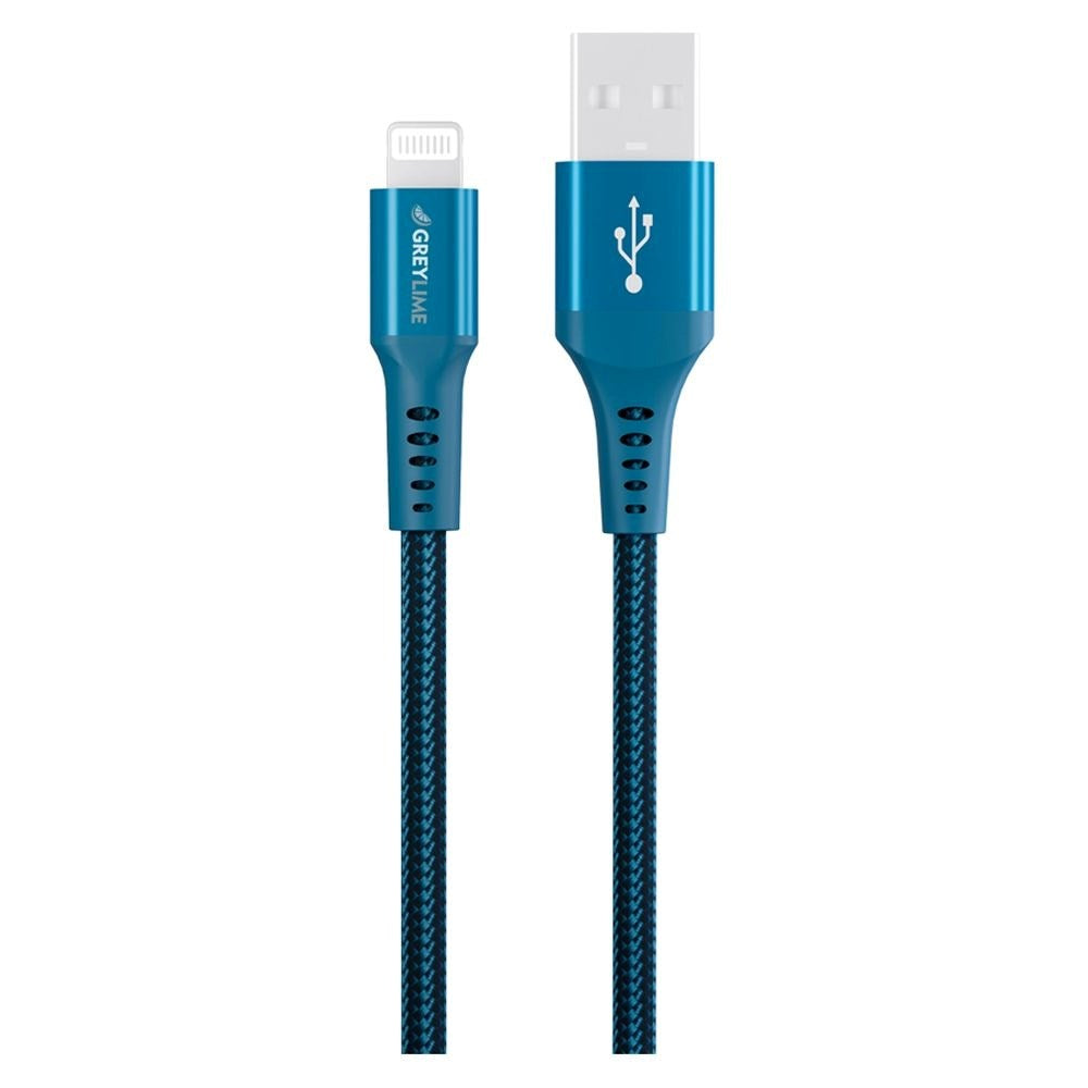 GreyLime 12W Flätade USB-A till Lightning Cable 50 cm - Blå