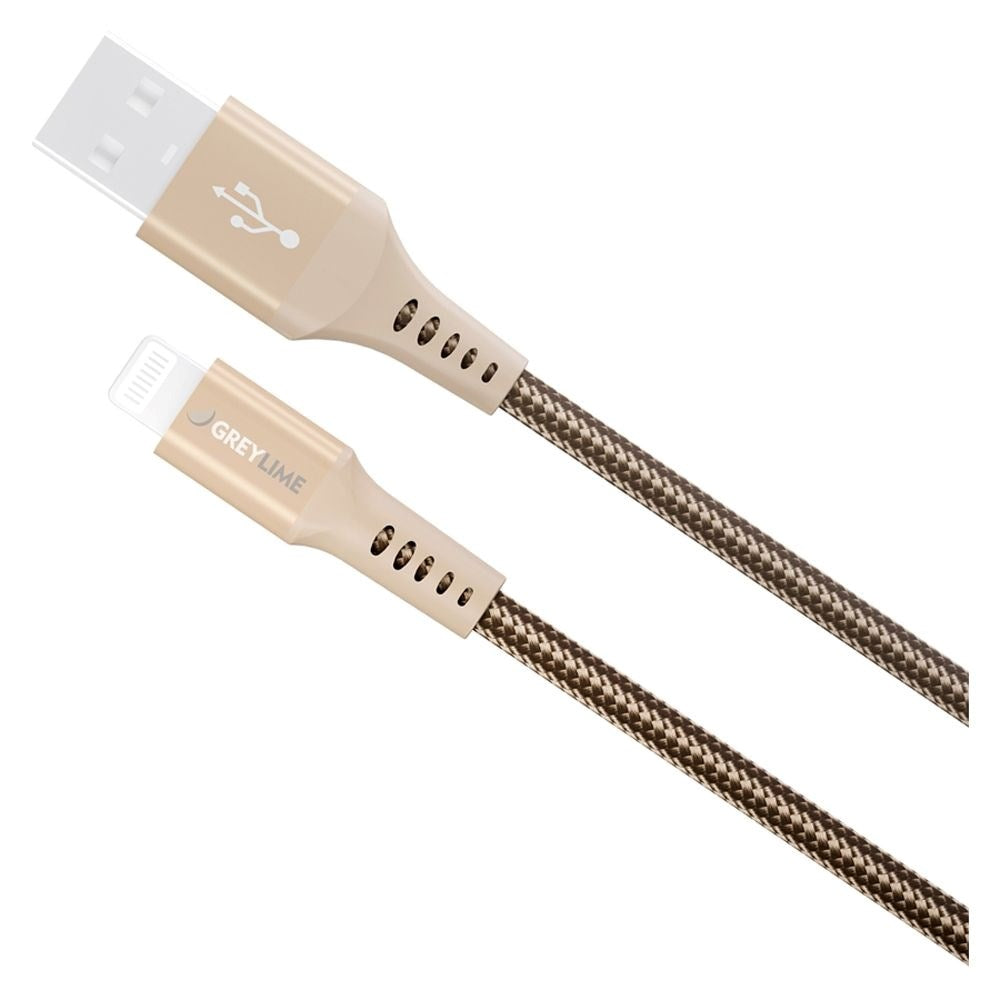 GreyLime 12W Flätade USB-A till Lightning Cable 50 cm - Beige