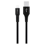 GreyLime 12W Flätade USB-A till Lightning Cable 50 cm - Svart