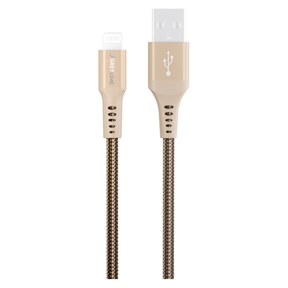 GreyLime 12W Flätade USB-A till Lightning Cable 3 m. - Beige
