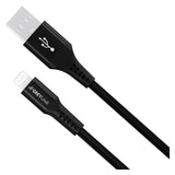 GreyLime 12W Flätade USB-A till Lightning Cable 3 m. - Svart