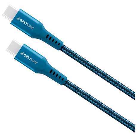 GreyLime 60W Flätade USB-C till USB-C Cable 50 cm. - Blå