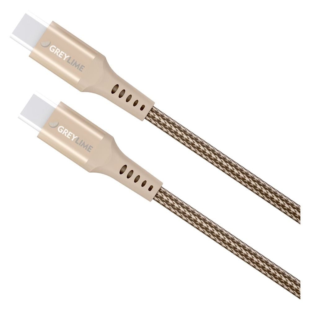 GreyLime 60W Flätade USB-C till USB-C Cable 3 m. - Beige