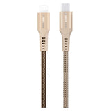 GreyLime 18W Flätade USB-C till Lightning Cable 50 cm. - Beige