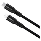 GreyLime 18W Flätade USB-C till Lightning Cable 50 cm. - Svart