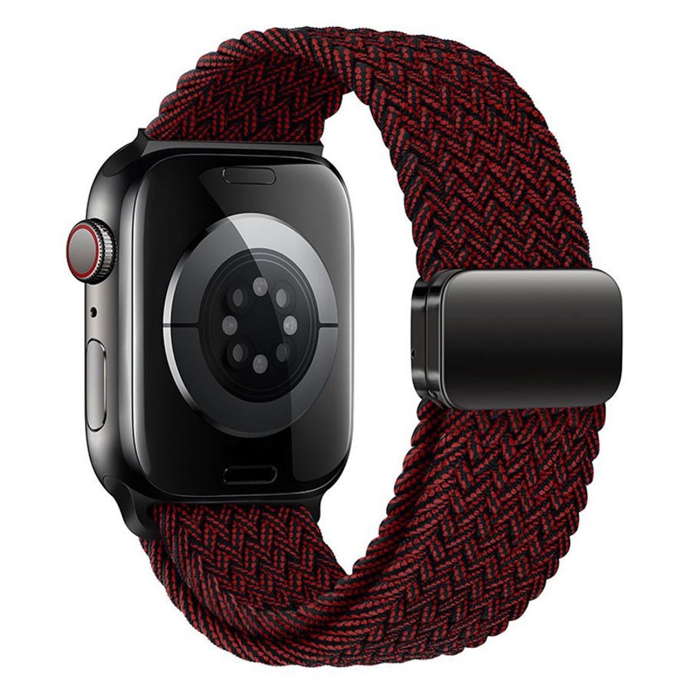 Apple Watch (38/40/SE/41/42mm) Lippa Nylonrem med Magnetlås - Röd