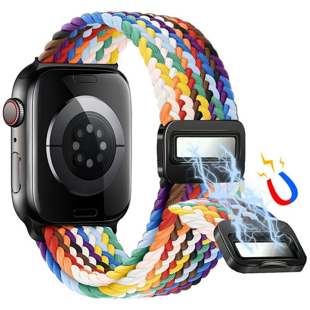 Apple Watch (42/44/SE/45/46/49mm) Lippa Nylonrem med Magnetlås - Flerfärgad