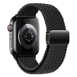 Apple Watch (42/44/SE/45/46/49mm) Lippa Nylonrem med Magnetlås - Svart