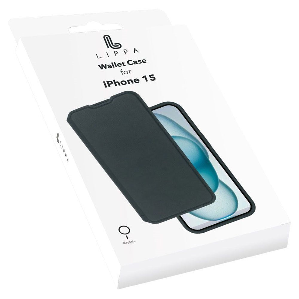 iPhone 15 Lippa 2-i-1 Wallet Fodral - Svart
