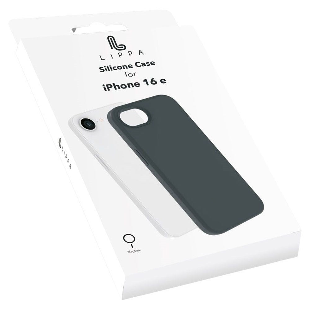 iPhone 17e / 16e Lippa Silikon Skal - MagSafe Kompatibel - Svart