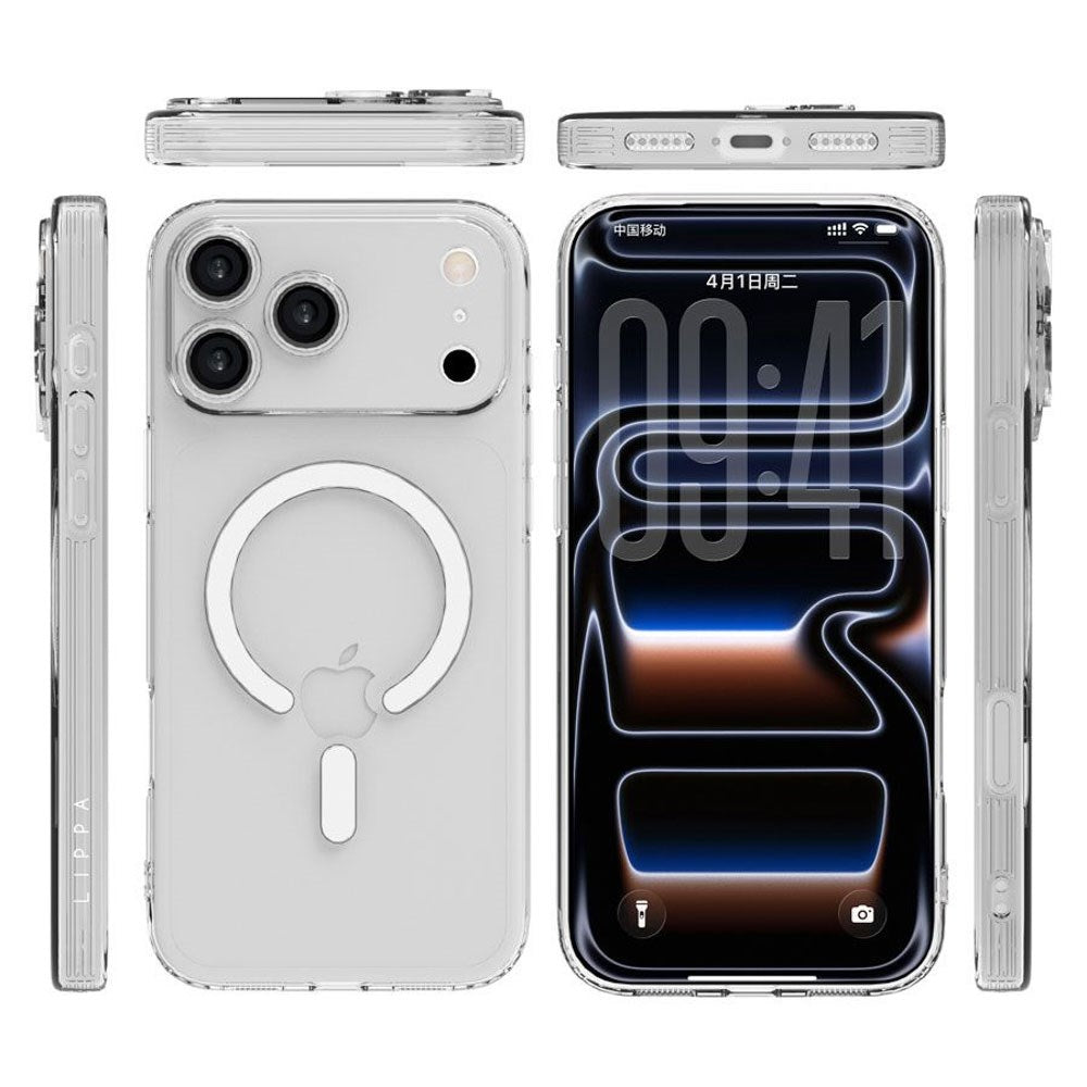 iPhone 17 Pro Max Lippa Flexibelt Plast Skal - MagSafe Kompatibel - Genomskinlig