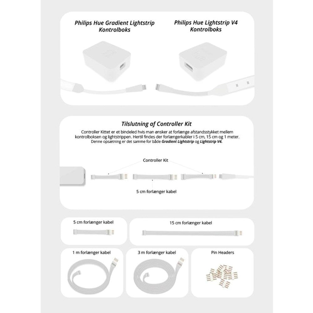 Light Solutions - Philips Hue Gradient LightStrip Controller Kit - Vit