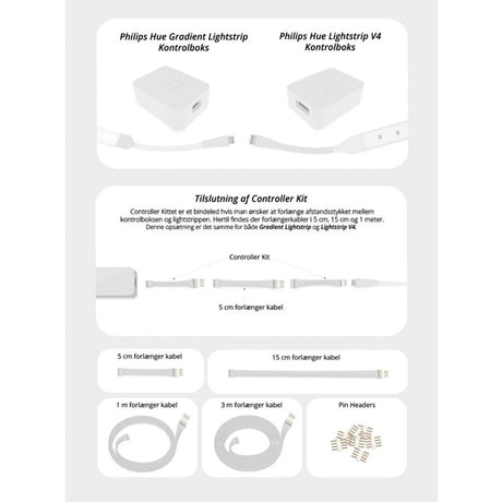 Light Solutions - Philips Hue LightStrip V4 Kabel - 3m - 1 st - Vit