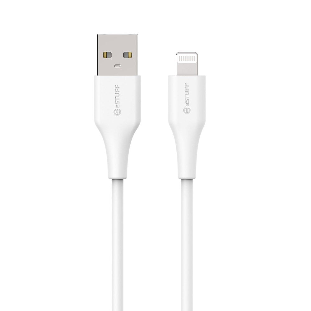 eSTUFF INFINITE MFI 2 m USB-A till Lightning-Kabel - 12W - 100 % Återvunnen Plast - Vit