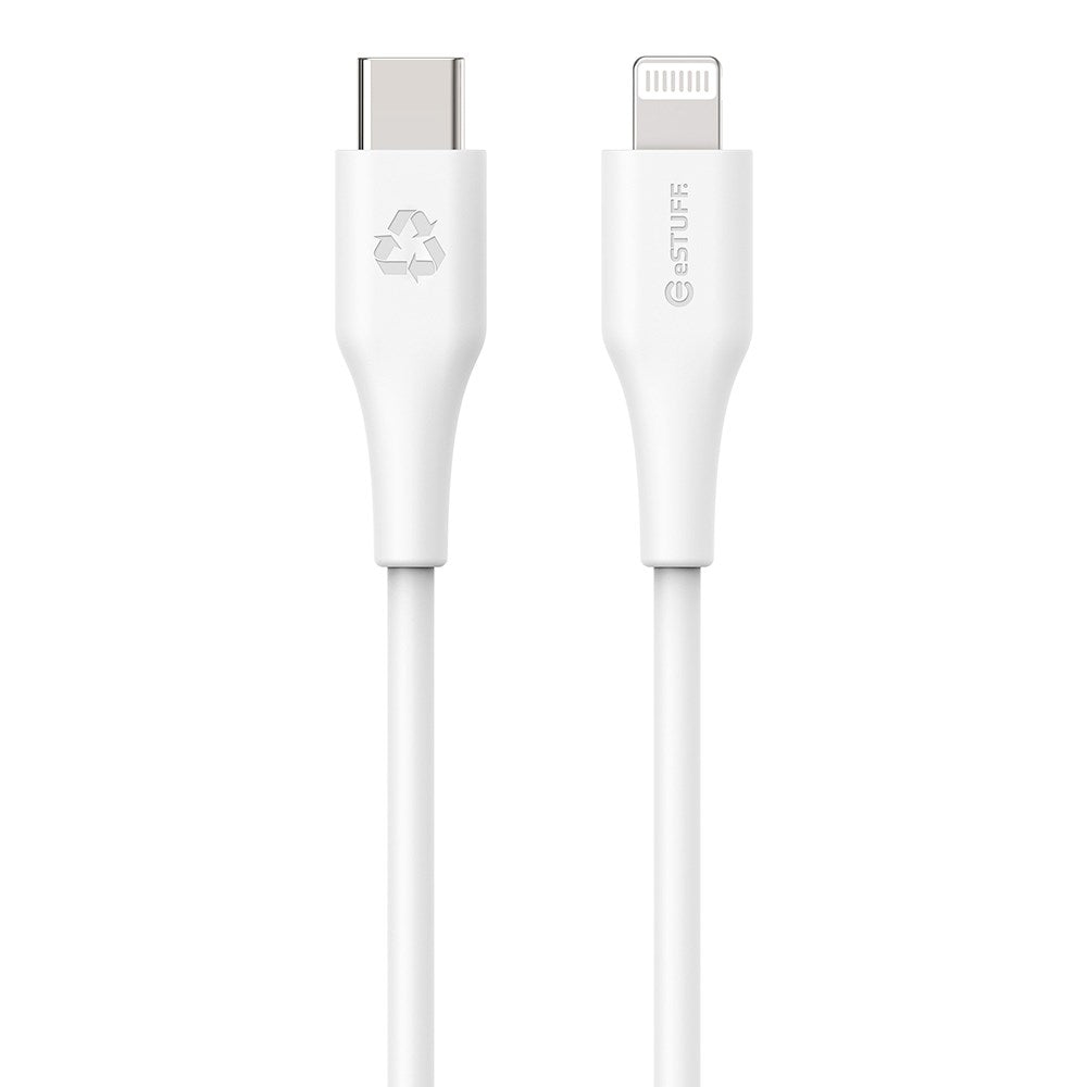 eSTUFF INFINITE MFI 1 m USB-C till Lightning-Kabel - 12W - 100 % Återvunnen Plast - Vit