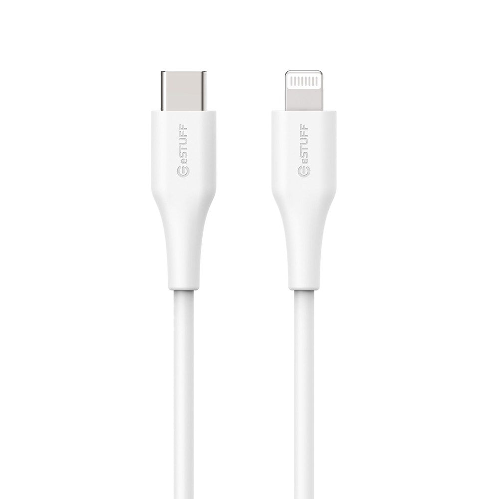 eSTUFF INFINITE MFI 1 m USB-C till Lightning-Kabel - 12W - 100 % Återvunnen Plast - Vit