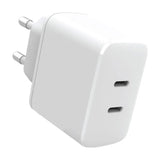 eSTUFF INFINITE 35W PD Väggladdare m. 2 x USB-C - 100 % Återvunnen Plast - Vit