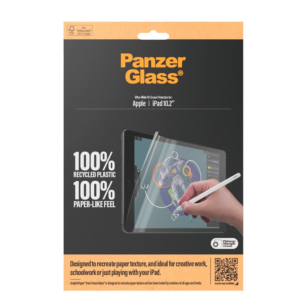 Apple iPad 10.2" (2021/2020/2019) PanzerGlass Graphicpaper Ultra-Wide Fit Skärmskydd - Genomskinlig