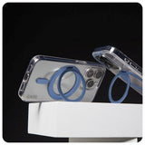 CARE by PanzerGlass iPhone 16 Pro Max Feature Kickstand Skal - MagSafe Kompatibel - Transparent / Coronet Blue
