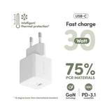 empower by PanzerGlass Turbo 30W Väggladdare m. 1x USB-C – Silver White