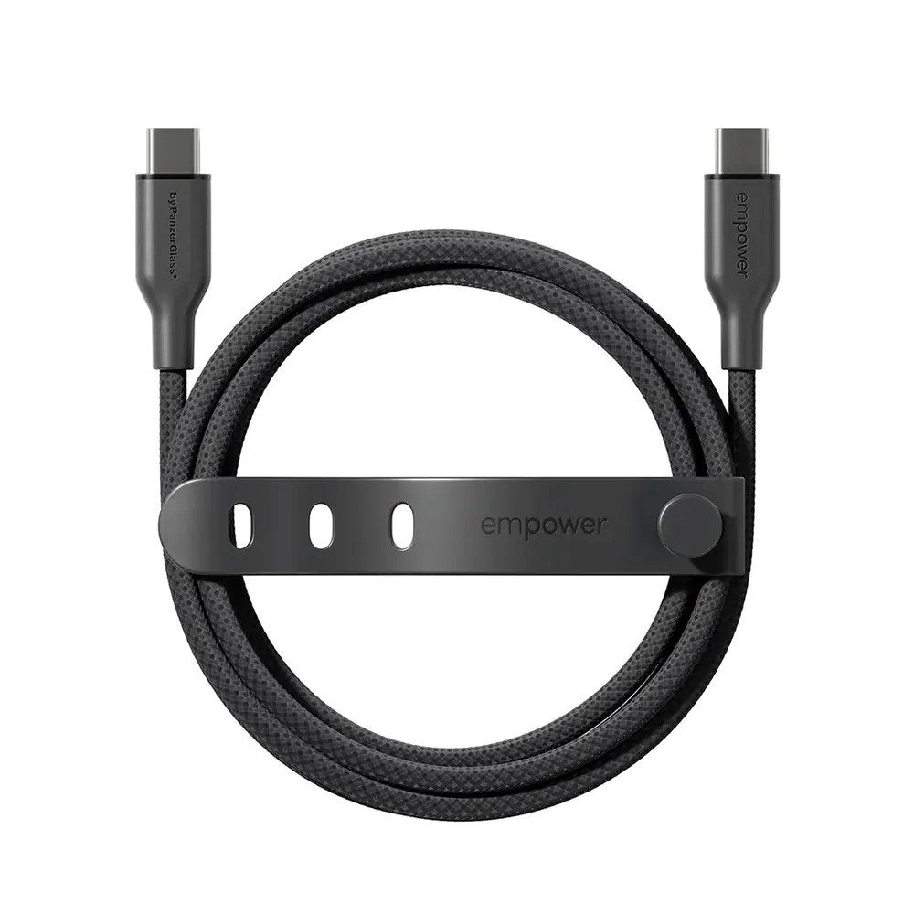 empower by PanzerGlass Racing 60W USB-C till USB-C Kabel – 1.2m – Space Black