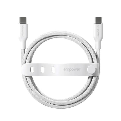 empower by PanzerGlass Racing 60W USB-C till USB-C Kabel – 1.2m – Silver White