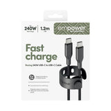 empower by PanzerGlass Racing 240W USB-C till USB-C Kabel – 1.2m – Space Black