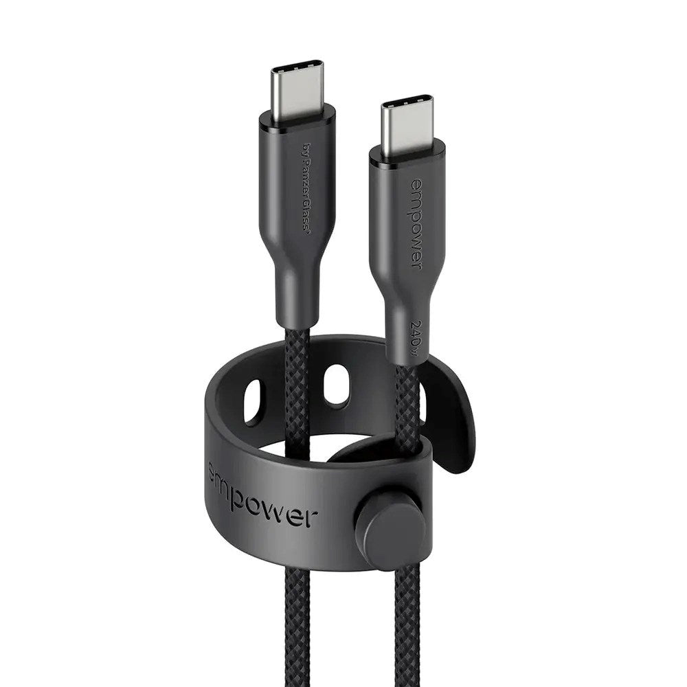 empower by PanzerGlass Racing 240W USB-C till USB-C Kabel – 1.2m – Space Black